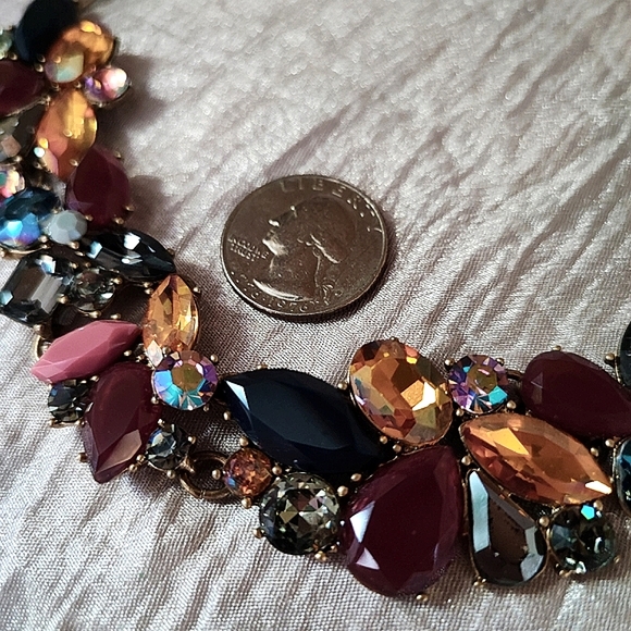 J. Crew Mega Rhinestone Collar Bone Bib Statement Necklace New With Dustbag - Picture 8 of 14